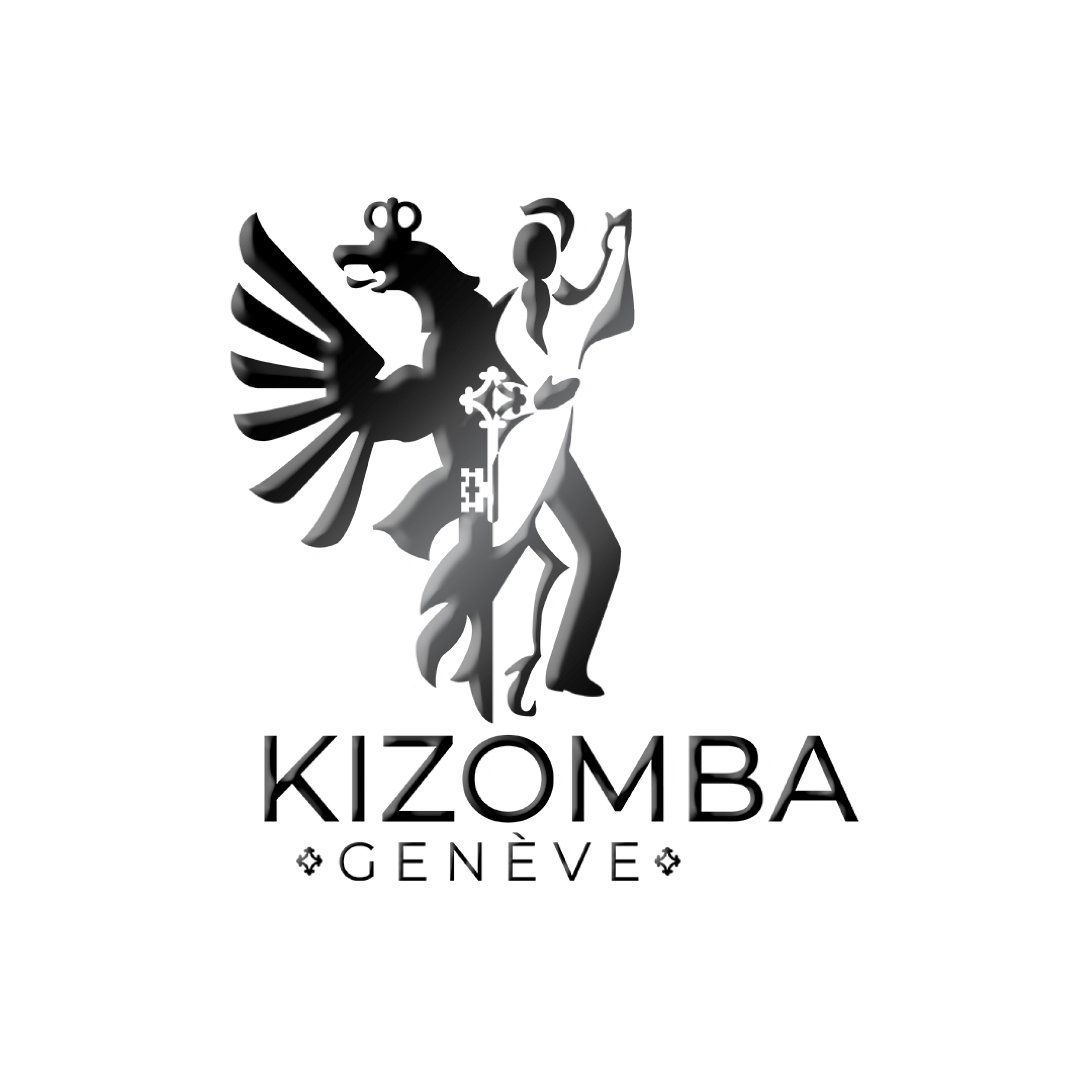 Kizomba Genève - Logo noir texturisé pour fond blanc Texturisé noir